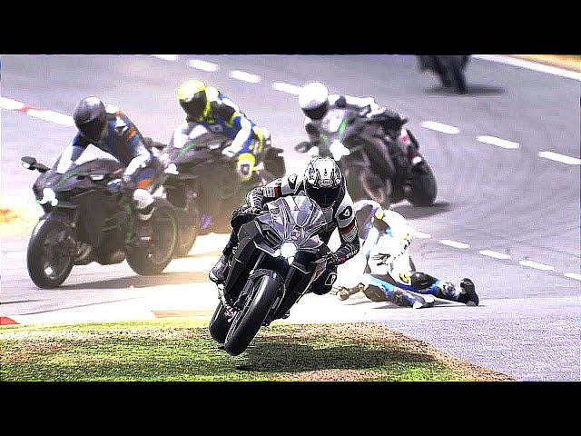 World Superfast Kawasaki Ninja Zx25r Leaning Bike Rider Stunt Ride GP Circuit Isle of Man TT