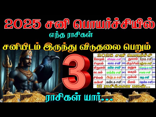 2025 சனிப்பெயர்ச்சி எப்போது? ராஜயோகம் பெறும் 3 ராசிகள்! | Sanipeyarchi-2025