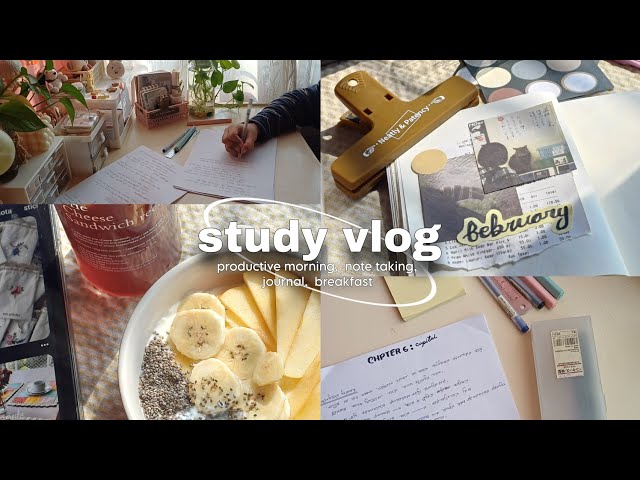 STUDY VLOG | productive day, note taking, journal, breakfast | [BD]