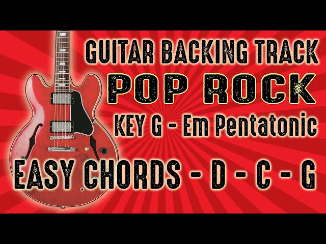 Easy Guitar backing track - Pop Rock style - Chords D-C-G