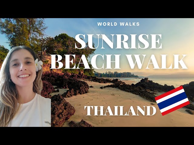 POV Sunrise Beach Walk in Koh Jum, Thailand SILENT CAPTIONS | Treadmill  and walking pad Workout