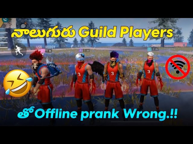 4 Players Offine prank in Clash Squad - Free Fire Telugu - Lucky Star @Munnabhaigaming#lsg