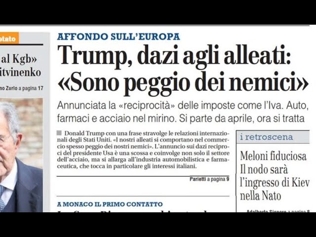 RASSEGNA STAMPA 14 FEBBRAIO 2025 QUOTIDIANI NAZIONALI ITALIANI  PRIME PAGINE DEI GIORNALI DI OGGI