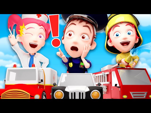 Fire Truck, Police Car, And Ambulance | Kids Songs and Nursery Rhymes #shorts