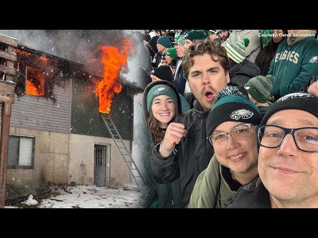 Eagles fans who lost home to fire during game gets back to the Linc