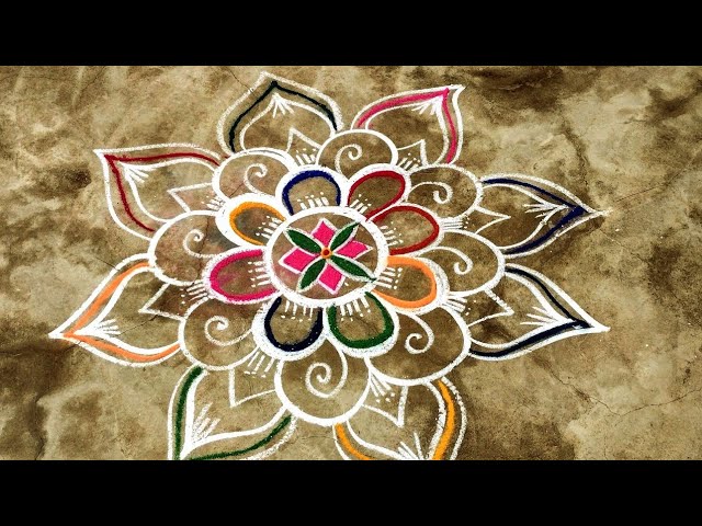 simple & easy 🌹🌹 rangoli design 🌹🌹