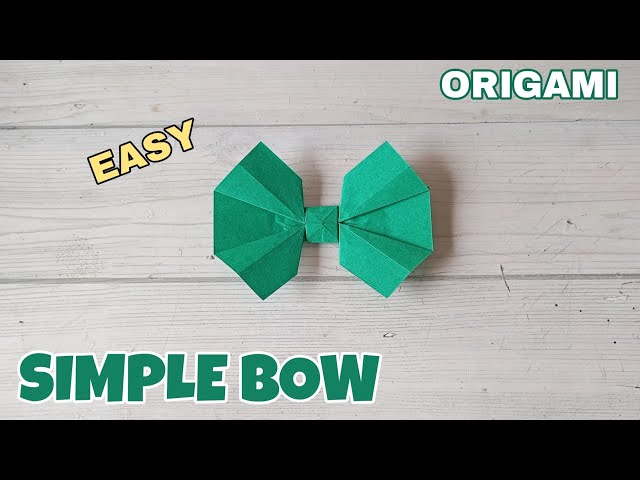 SIMPLE BOW EASY ORIGAMI TUTORIAL| HOW TO NAKE A PAPER BOW CRAFT| EASY HANDCRAFT STEP BY STEP FOLDING