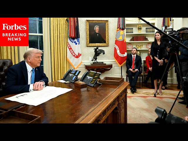 BREAKING NEWS: Trump Signs New Executive Orders While Taking Questions From Reporters In Oval Office