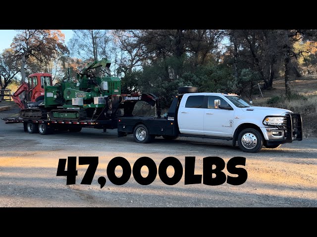 Ram 5500 HEAVY HAUL! 2 machines barely fit! Load pays double