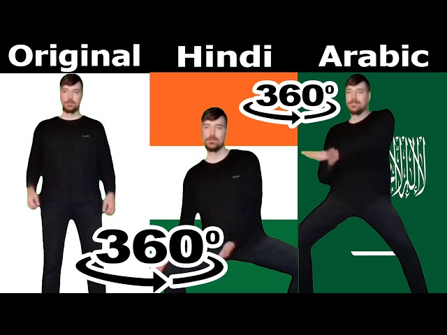 Mr Beast Rizz (Original vs Arabic vs Hindi Versions) 360º