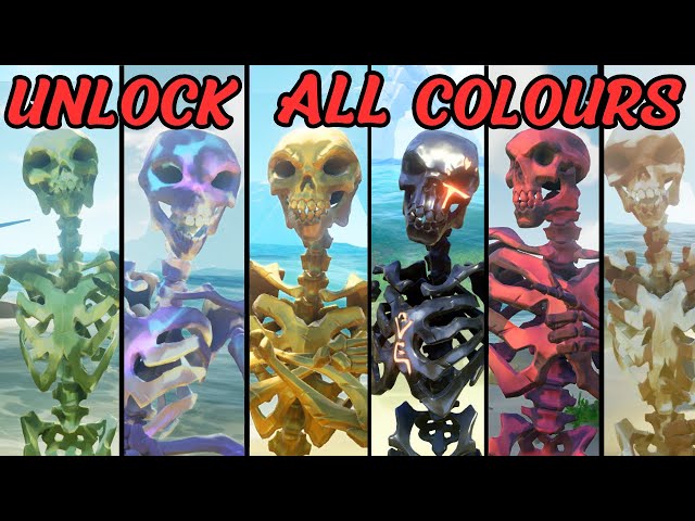 How to UNLOCK ALL 10 Skeleton Curse COLOURS in Sea Of Thieves