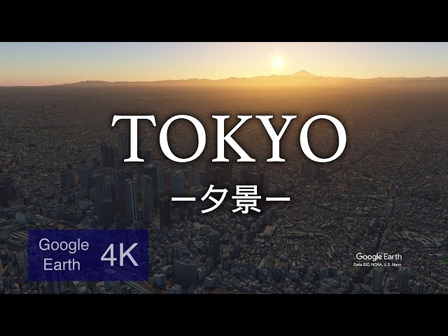 [Viewed from the sky] Tokyo evening view (Google Earth 4K)