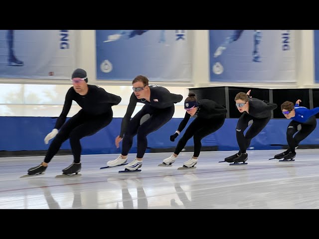 Olympic Champion and World Champion - 100m Super slow speedskating (US team practice) 2024