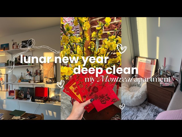 Homebody in MTL | Lunar new year deep clean & reset my Montreal high rise apartment with me 🧺🫧❤️✨💗🧧🌟