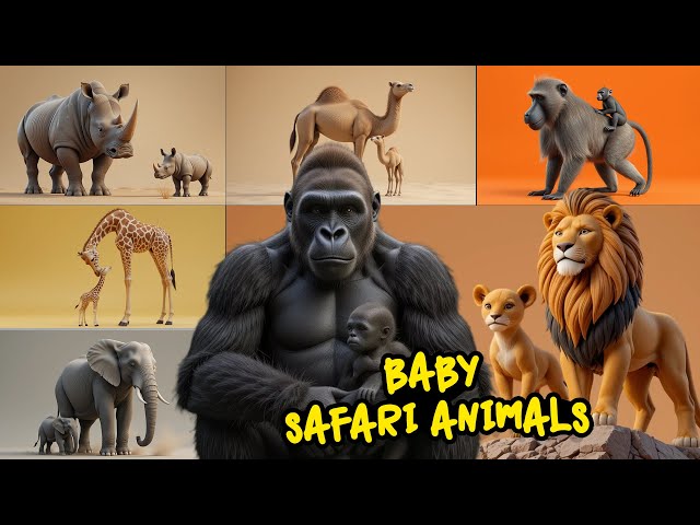 Baby Safari Animal Sounds Song | Nursery Rhyme - Learn Animal Names