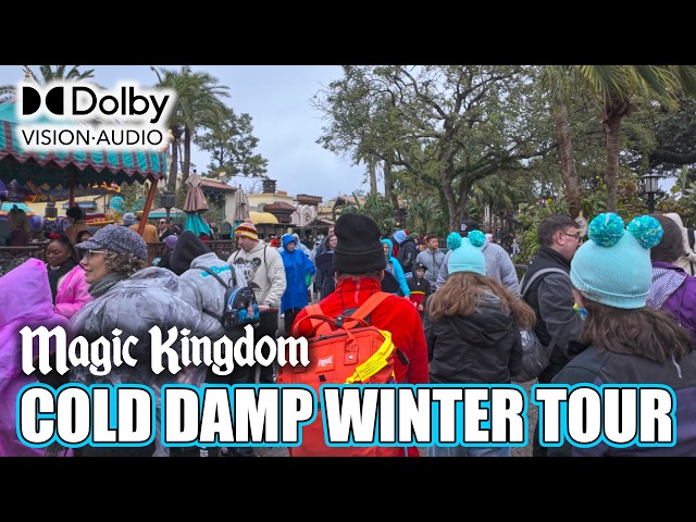 Chilly, Damp Winter Stroll at Magic Kingdom Disney World Orlando