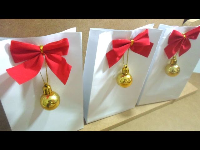 DIY SACOLINHA DE PAPEL SULFITE NATAL