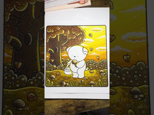 Glow and gather 🍄‍🟫🌞💛 #coloring #coloringpages #colors #golden #art #fypシ゚ #fyp #foryou #fypage