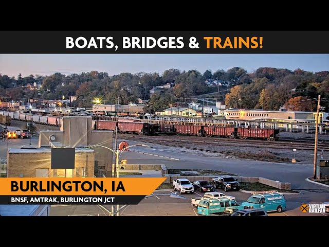 Burlington, Iowa, USA | Virtual Railfan  LIVE !