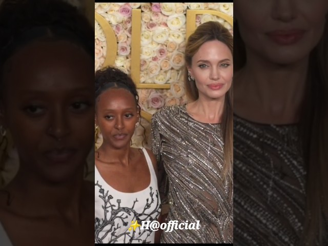 Angelina Jolie With Zahara At Golden Globes Awards California 💘#Angelinajolie #subscribe #shorts