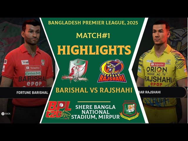 DURBAR RAJSHAHI v FORTUNE BARISHAL | HIGHLIGHTS | MATCH#1 - SHERE BANGLA NATIONAL STADIUM| DR v RAJ