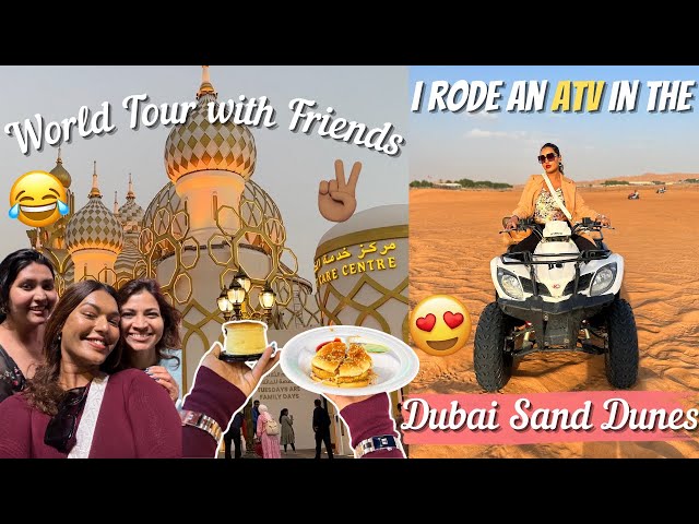 I rode an ATV in the Sand Dunes of Dubai! Global Village Vlog | #TravelWSar