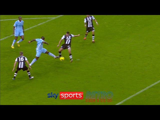 Micah Richards bursting into the box to score for Manchester City against Newcastle