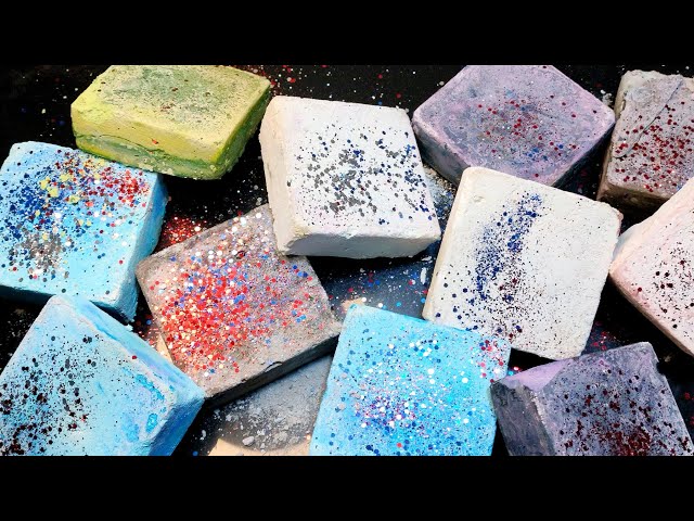 Colourful gym chalk ASMR 😍😍 ll sleep aid ll dyed gym chalk ASMR