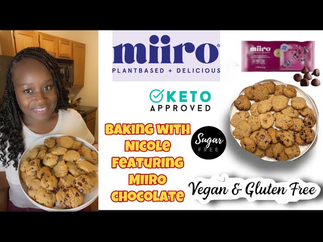 Sugar Free Low Carb Gluten Free chocolate Chip cookies featuring MIIRO chocolate