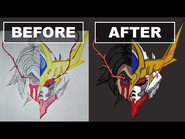 TRADITIONAL TO DIGITAL ART: Transforming my old Gundam Barbatos Drawing using Android phone