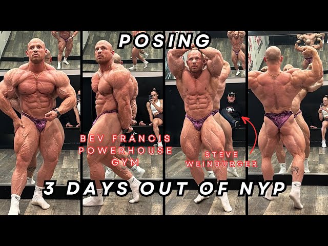 Pro Bodybuilding Posing Practice before New York Pro