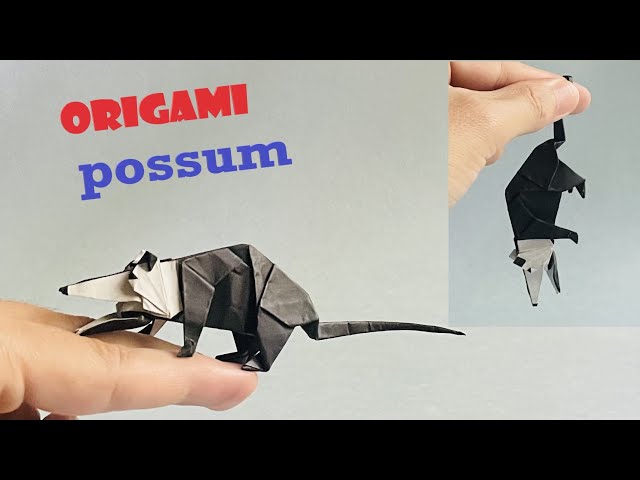 How to make origami opossum, step by step tutorial