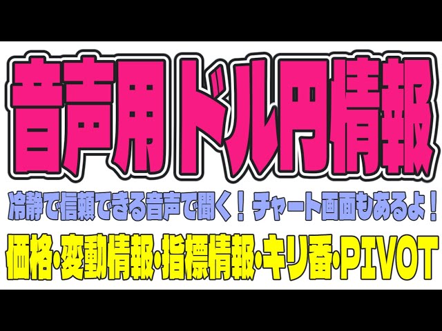 FXライブ｜ドル円情報｜価格、指標情報、変動情報、キリ番、PIVOTをお知らせ｜2月20日1