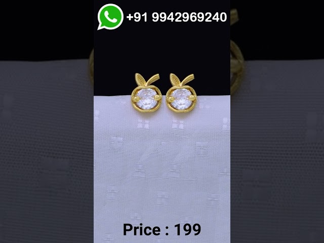 Daily Wear Earring Design || American Diamond Earring || White Stone Earring || #shorts