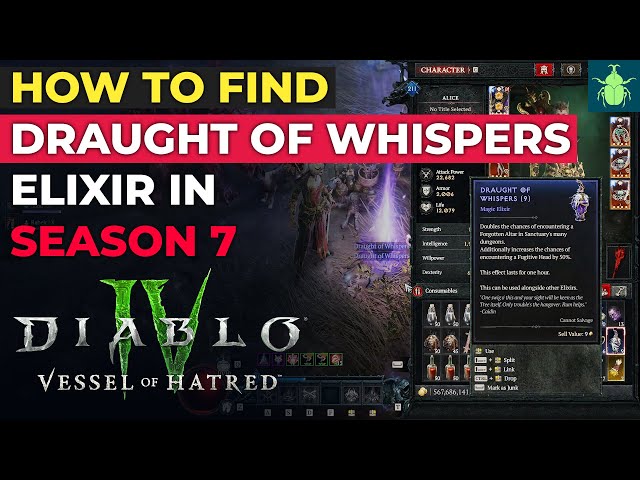 Diablo 4 - How To Find Draught of Whispers Elixir in Season 7