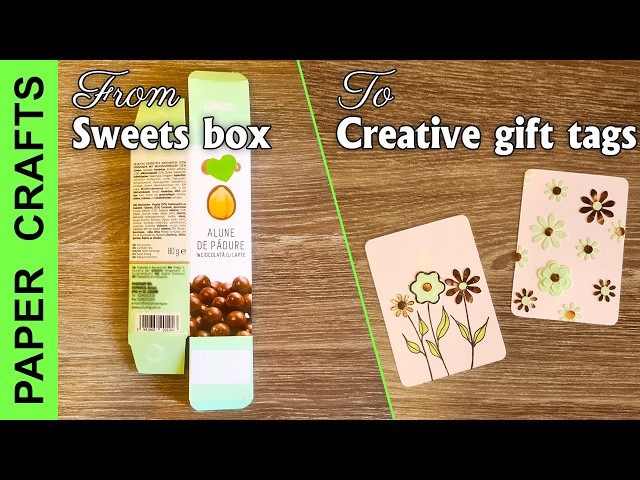 Upcycle Paper: Handmade Flowers Gift Tags from Chocolate Box | Sustainable Crafting Ideas