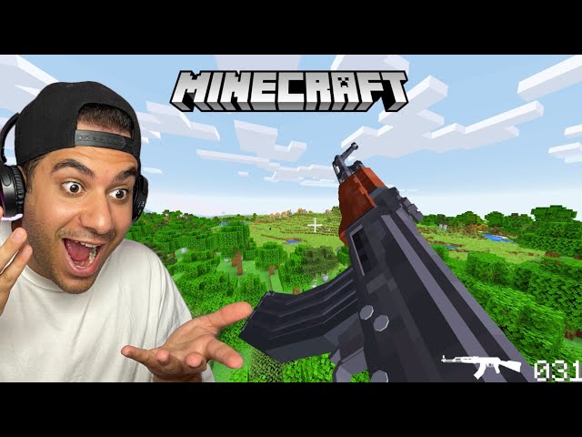 Minecraft | ماینکرفت با تفنگ! بازی رو تموم کردیم😂👾