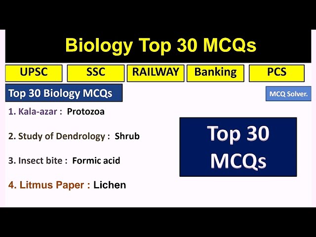 Top 30 Biology MCQs | Biology MCQs | Biology MCQ For Competitive Exams