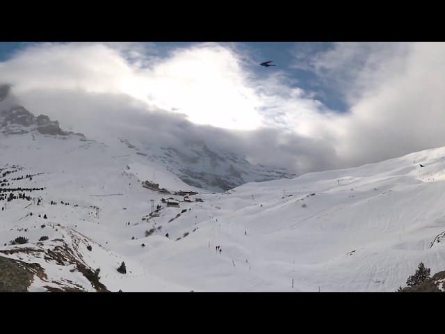 Grindelwaldblick in 360° [#VuzeXR #360-2D], can see Eiger mountain and a tiny bit of the ski area