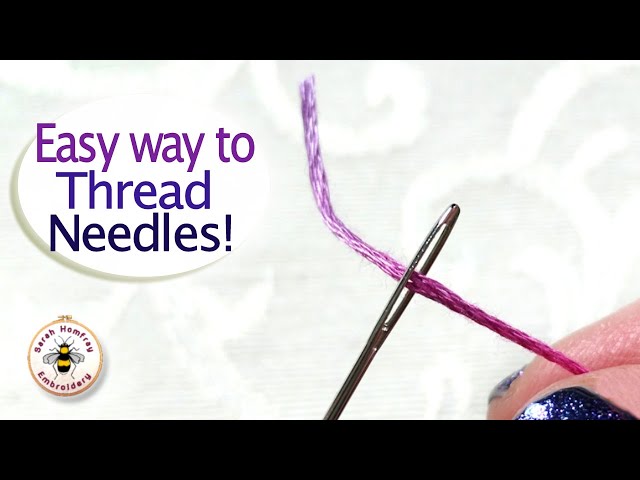 Never use a needle threader again! Easy way to thread your embroidery needles every time!