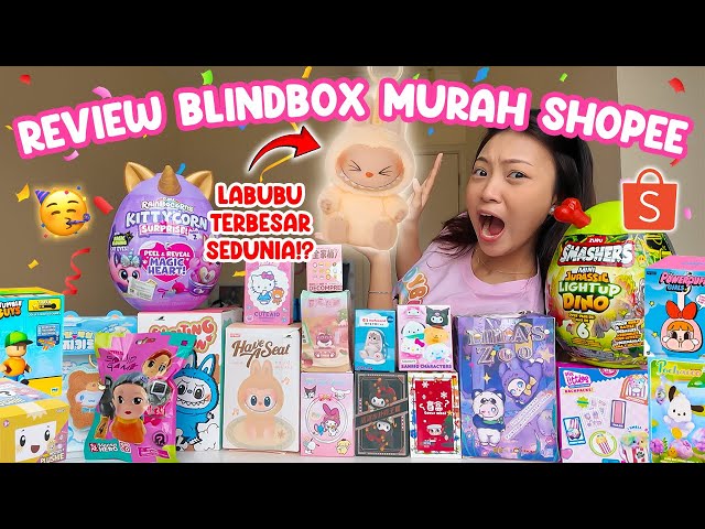 BORONG BLINDBOX TERMURAH SHOPEE + REVIEW 🥳 LABUBU , SANRIO, SQUID GAME ?! UNBOXING SEMUA