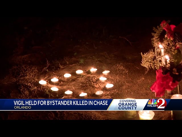 Vigil held for bystander killed during Orlando police chase