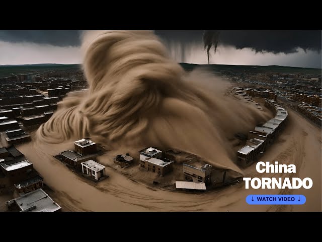 Right now in China, a sand tornado is scattering Tongliao, Inner Mongolia!