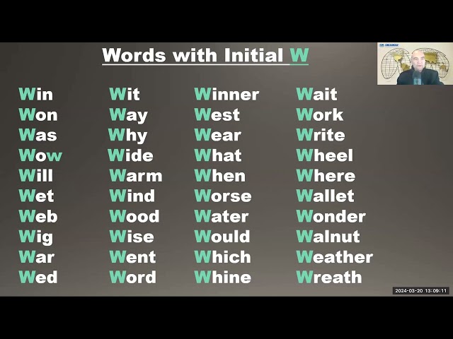 Everyday Vocabulary & Pronunciation - "W"