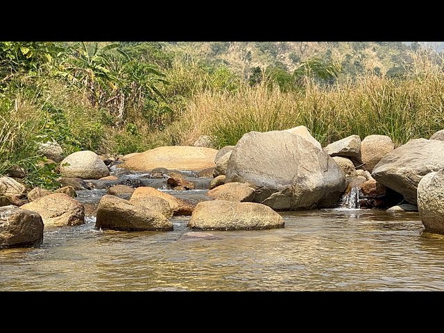 Relaxing music sleep waterfall with nature sound HD Stress relief heavy waterfall sound for sleeping