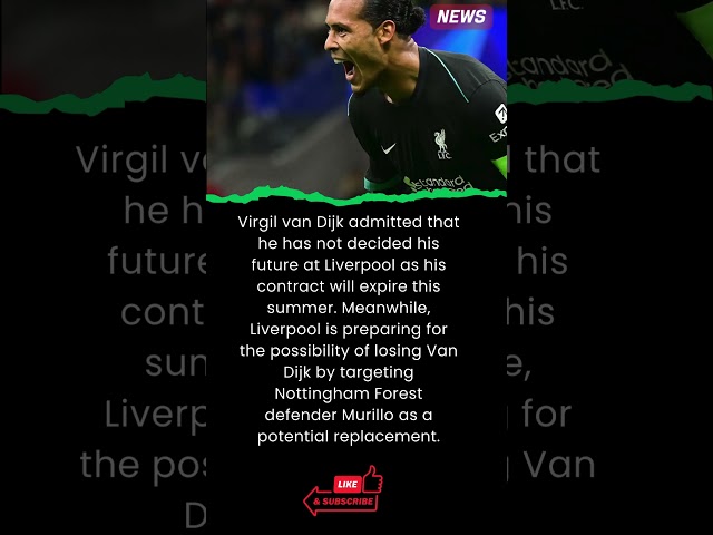 Van Dijk's Future at Liverpool Uncertain #footballnews #premierleague