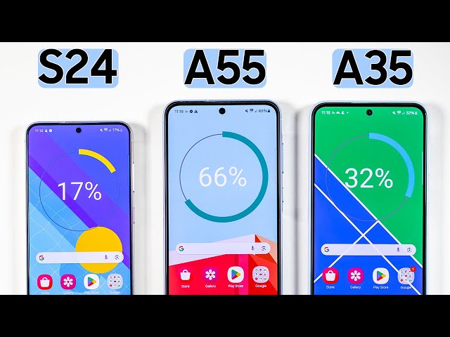 Samsung Galaxy A55 vs. A35 vs. S24 Battery Drain Test