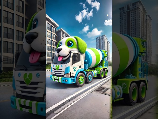 🐶 Evolution of Dog : Green Mixer Truck 😍 Dog Evolution ✅ #shorts #dog #cute #puppy