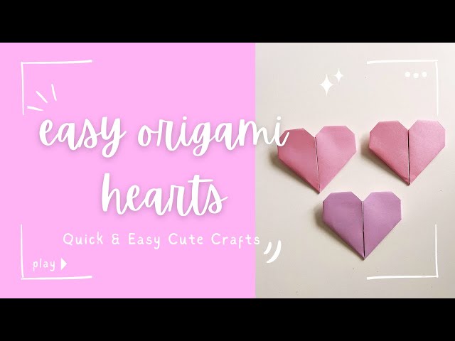 3 minute tutorial! Easy origami heart tutorial - quick DIY paper heart cute craft