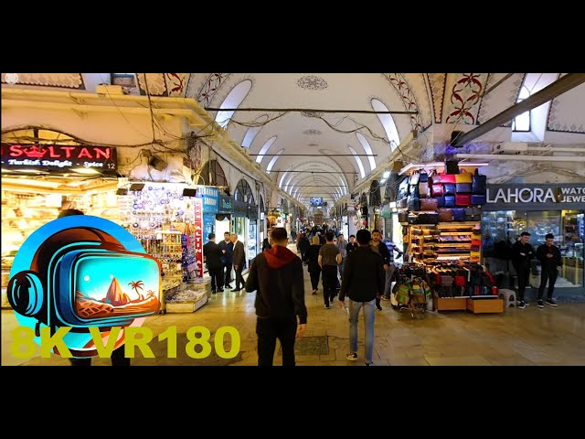 Walking through the Istanbul Grand Bazaar in Istanbul. Oldest covered market 8K 4K VR180 3D Travel